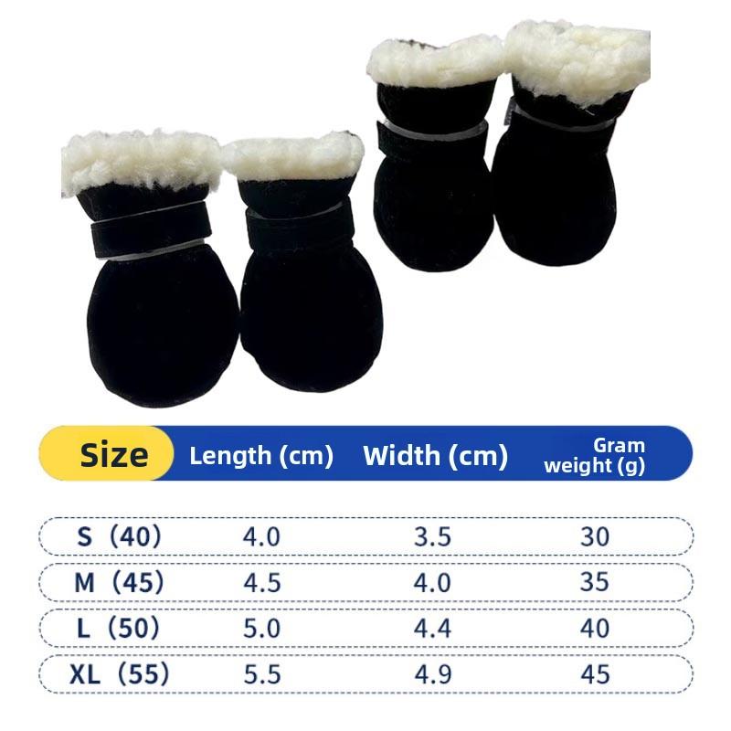 

Warm Waterproof Suede Dog Snow Boots Anti Skid Paw Protectors Puppy Cat Winter Shoes for Small Dogs Chihuahua Teddy Pet S чёрный
