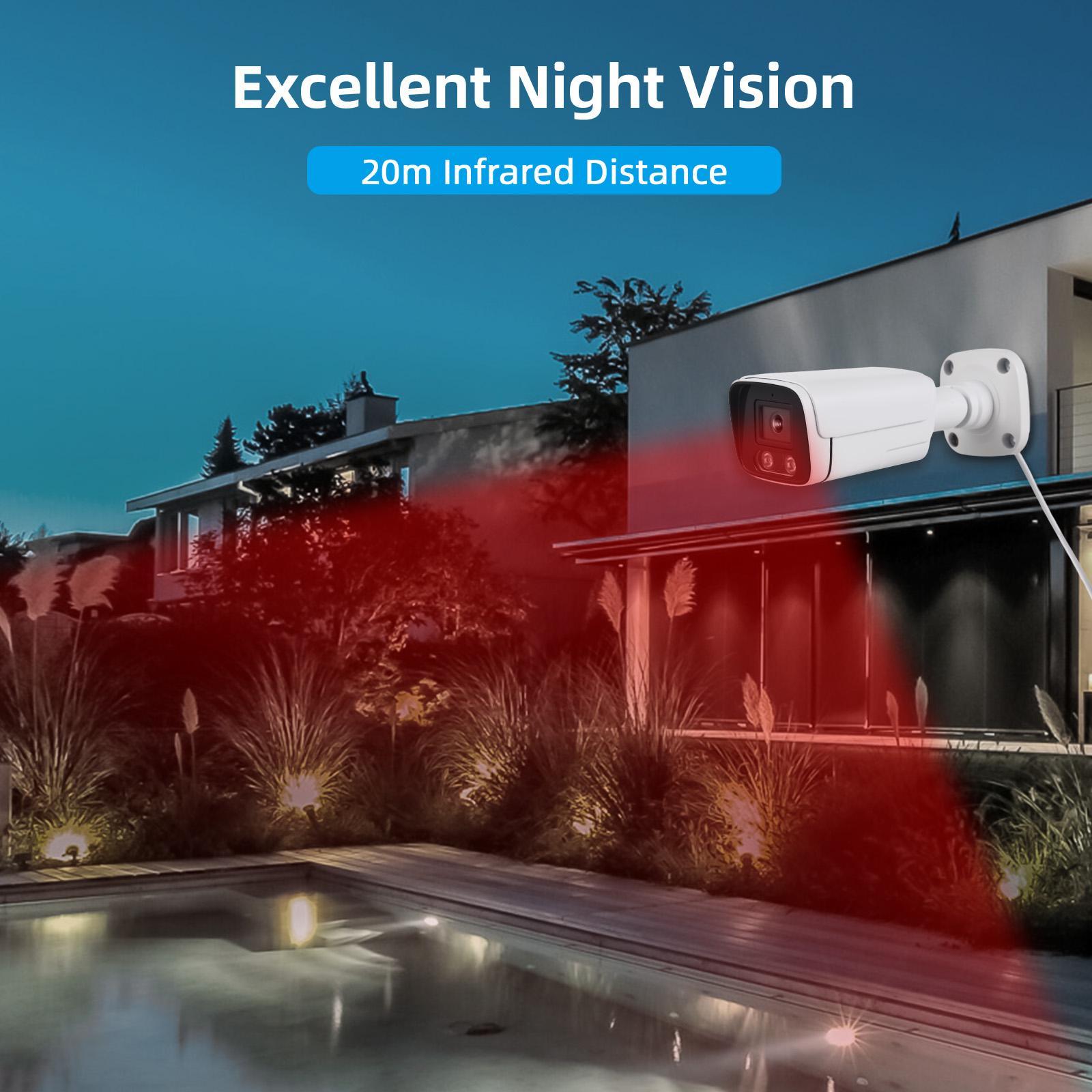 

4MP POE IP Security Camera Surveillance Camera Monitor Camera with 7X24 Live Video Preview IP66 for Indoor Outdoor Use