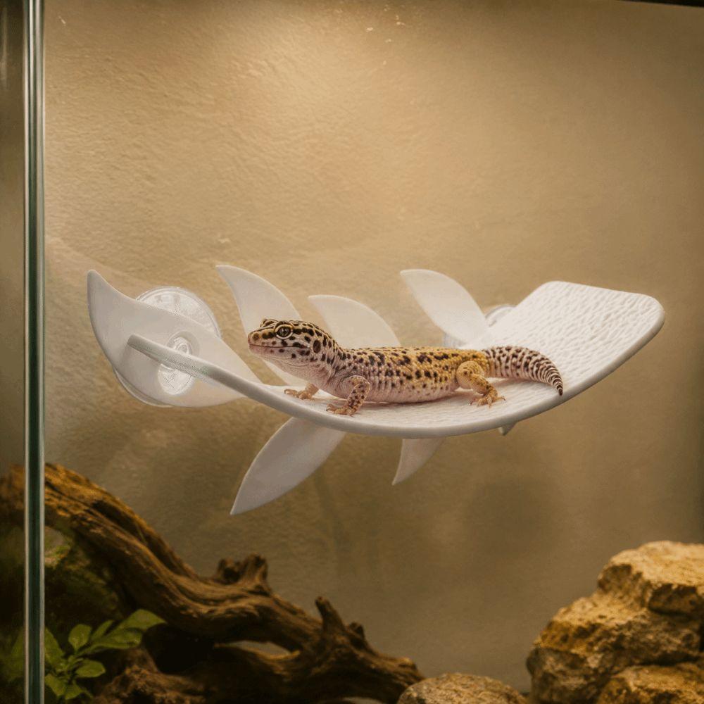PLA Lizard Habitat Leaf Suction Cups Basking Rest Terrace  Reptile Basking Area