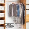 5PCS Transparent Dust Cover Household Waterproof Garment Bag With Zipper Washable Hanging Protector For Suits Coat
