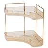 Light Luxury Double-Layer Bathroom Corner Shelf for Cosmetics - Model 3402