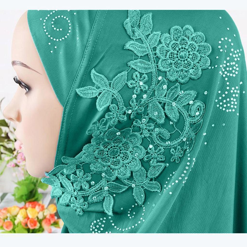 Hijab Double Loop Scarf Pull Over Crepe Convenient Shawl Headscarf