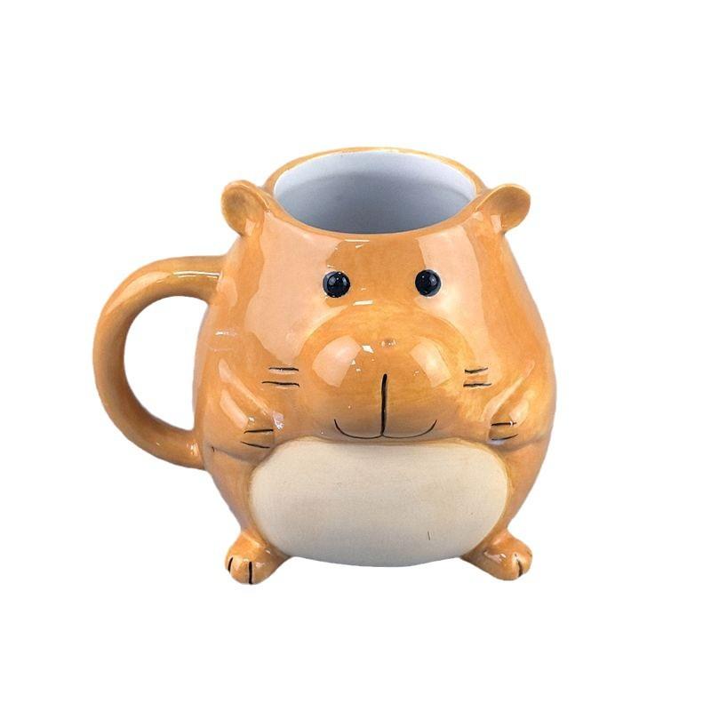 Tazza Mug in Ceramica Creativa Carina Cavia Stile Ins dall'Aspetto Alto Tazza per Acqua per Coppia Domestica Regalo per Compagno Porcellana Bianca