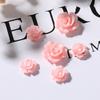 100Pcs/Set Nail Ornament Flower Shape Ice Penetration 3D Effect Resin Camellia Aurora White