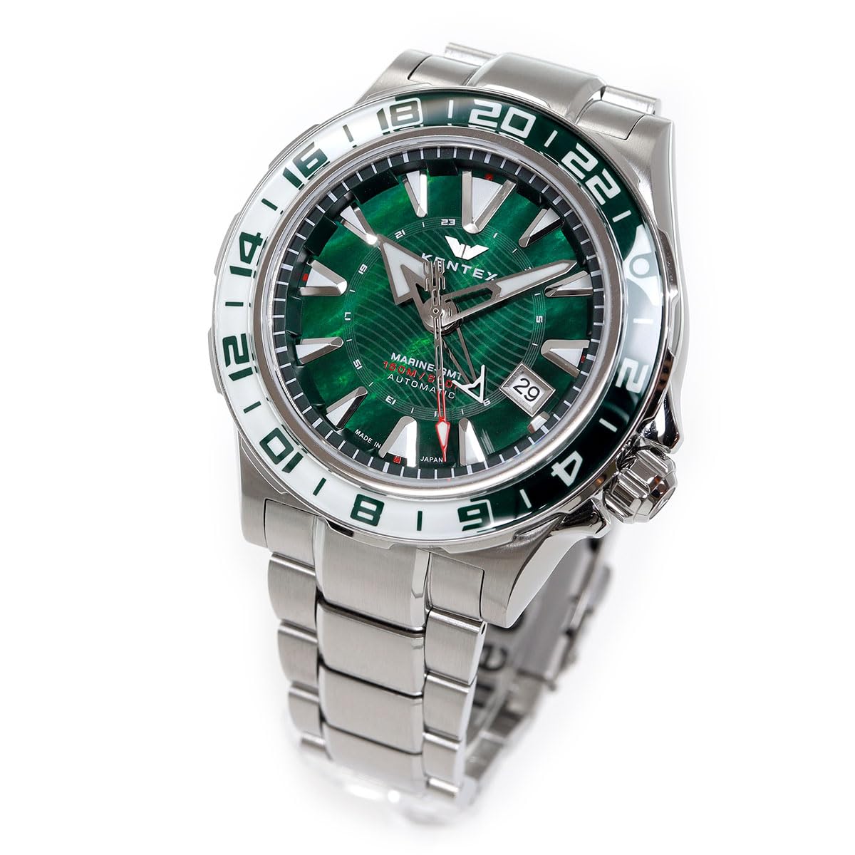 

Механічний автоматичний годинник MARINE GMT Лімітована серія 188 штук [Kentex] S820X-11 зелений