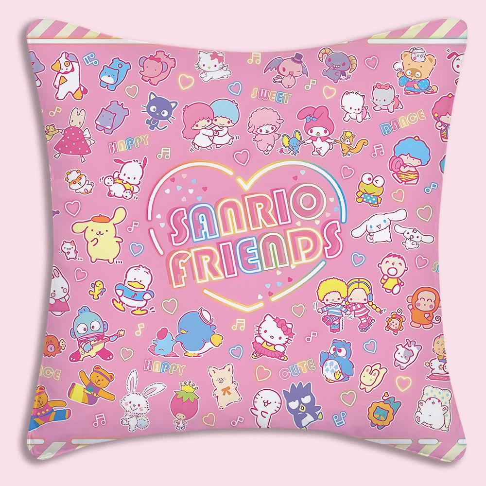 Cartoon Sanrios Hellokitty Hot Pillow Covers Cartoon Sofa Decorative Home Doublesided Printing Short Plush Cute Cushion Cover