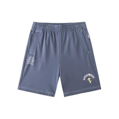 X Popeye Collaboration Life Series Printed Letter Mid-Rise Breathable Straight Casual Shorts Men Shorts Gray 152428330-2