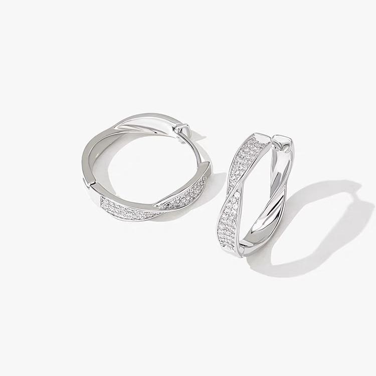 2024 Trend: Luxury Zircon Twisted Hoop Earrings for Women – Elegant Ear Cuffs & Simple Hoops