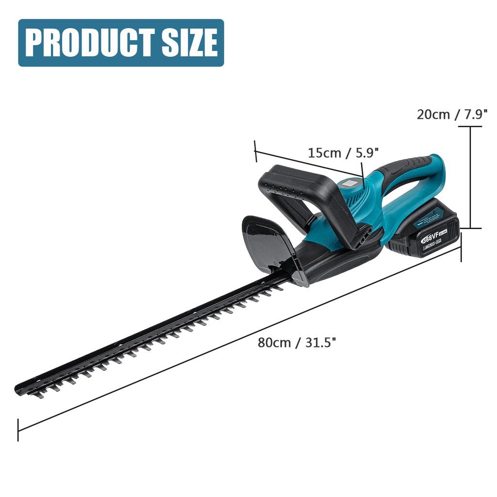 1500W 388VF Cordless Hedge Trimmer Electric Hedge Trimmer Cordless Battery Pruner Trimmer for Grass Garden Tool for Mak