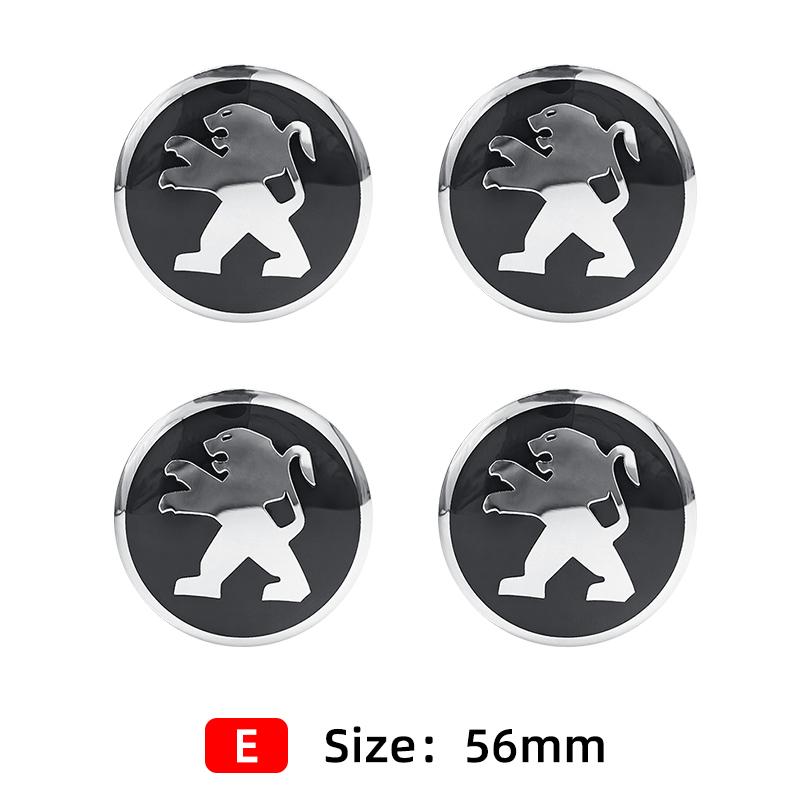 4pcs 56mm 60mm 65mm Car Wheel Center Hub Cap Badge Emblem Sticker For Peugeot GT 3008 4007 5008 2008 508 507 407 308 207 208 107