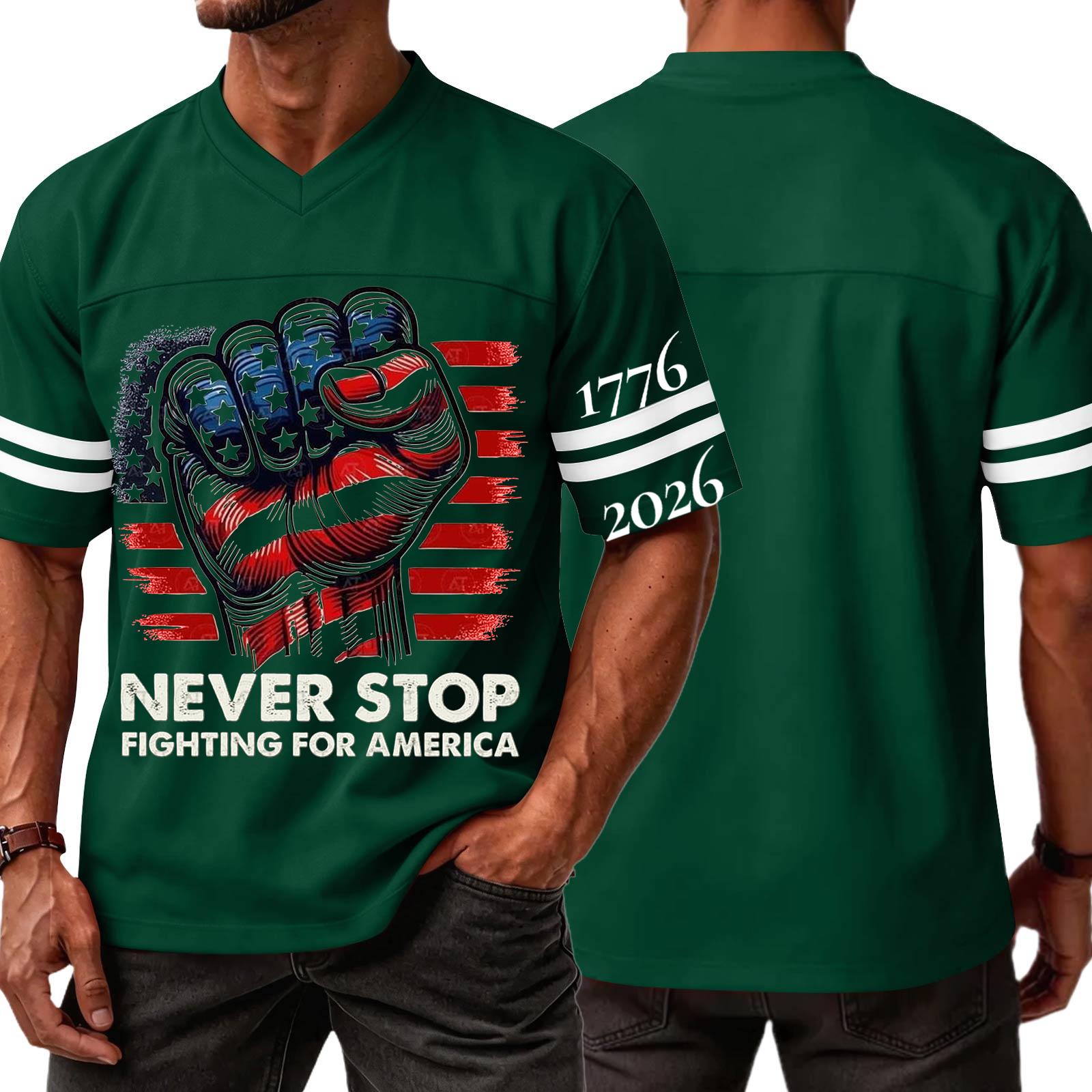 

Men s Casual V Neck Sports Jersey Short Sleeve T Shirt with Graphic Print Independence Day Patriotic Design Athletic Top XXXL
