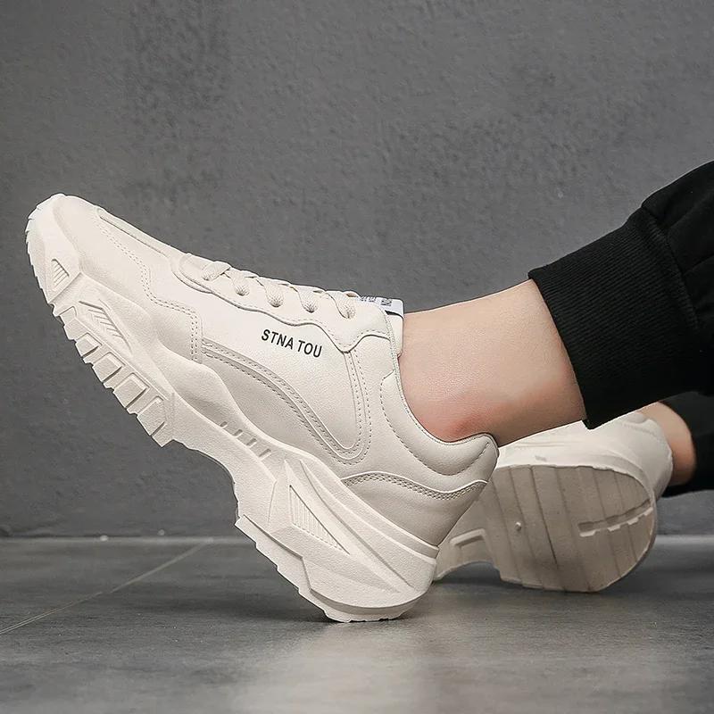 Fashion Chunky Sneakers Fashion Men Shoes Brand White Male Casual Shoes Autumn Platform Vulcanized Shoes 2025 New Hot