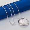 925 sterling silver 16-30 inch exquisite round flip up pendant necklace, women's fashion gift, wedding jewelry accessories