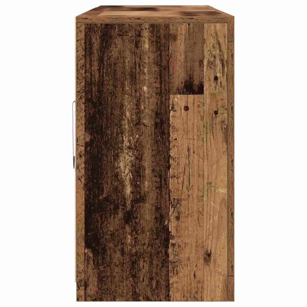 LED Sideboard Reclaimed Wood Look 162 x 37 x 67 cm Particleboard