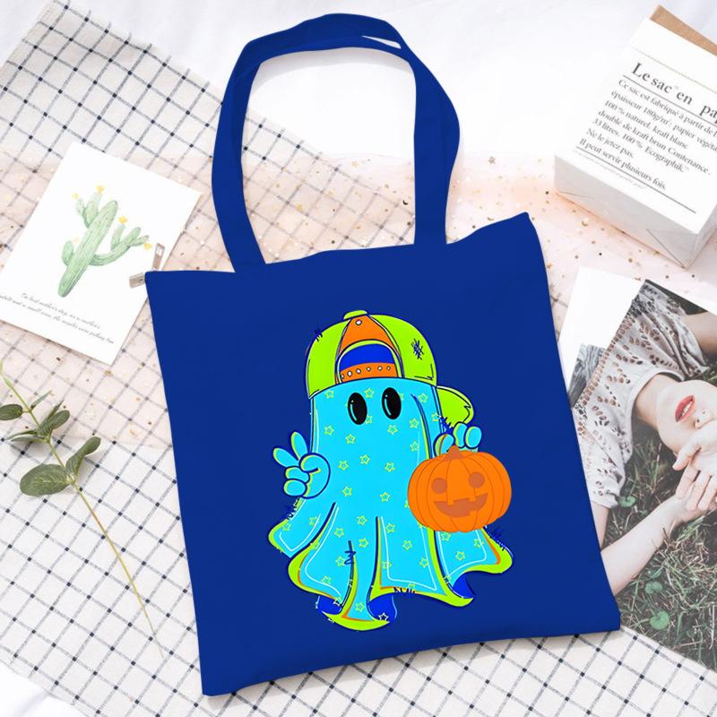 Halloween Halloween Printed Canvas Bag Lazy Style Trend Student Leisure Shoulder Bag Large Capacity