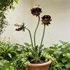 Metal Garden Stake: 25-Inch Flytrap Sculpture Whimsical Outdoor Lawn Decor for Patio Flower Beds and Yard Art