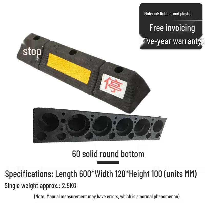 Rubber & Plastic Wheel Chock: Anti-Collision Parking Stopper for Garage and Reversing.