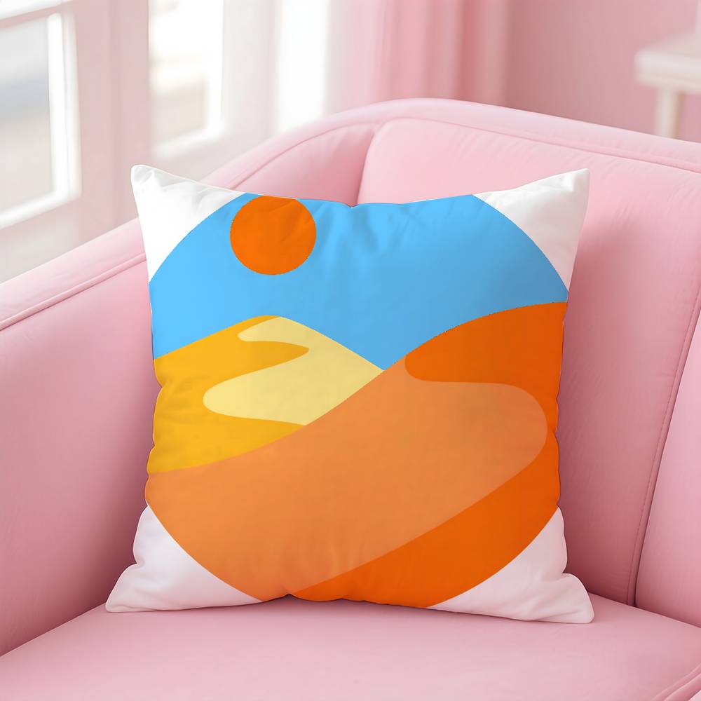Classic Sunrise Cartoon Pillow Case Pattern Printing Pillowcase Living Room Sofa Cushion Cover Bedroom Room Decor