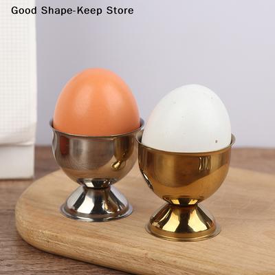 4 Stück Edelstahl gekochte Eierbecher Ständer Rack Eierhalter Eierbecher Set Praktischer Eierhalter Küche Frühstück Kochwerkzeug