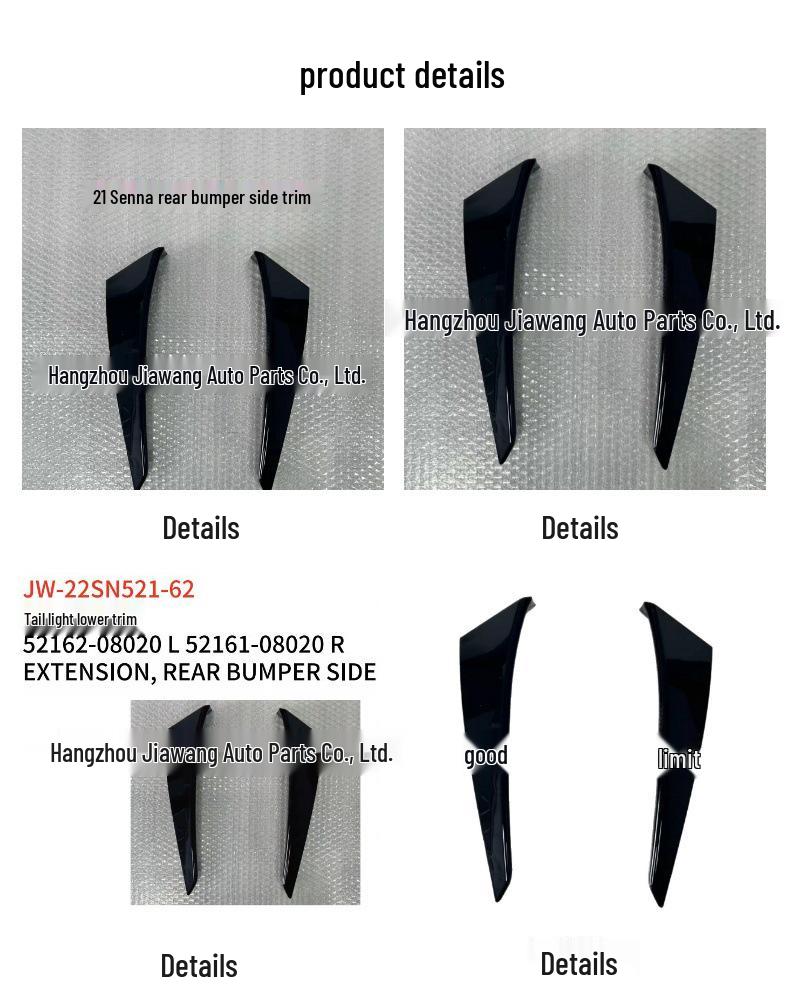 2022 Toyota Sienna Taillight Trim Strip Set, Left: 52162-08020, Right: 52161-08020