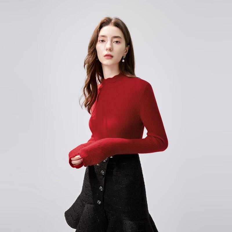 

Qiusui Yiren Women s Semi-High Collar Cashmere Sweater M