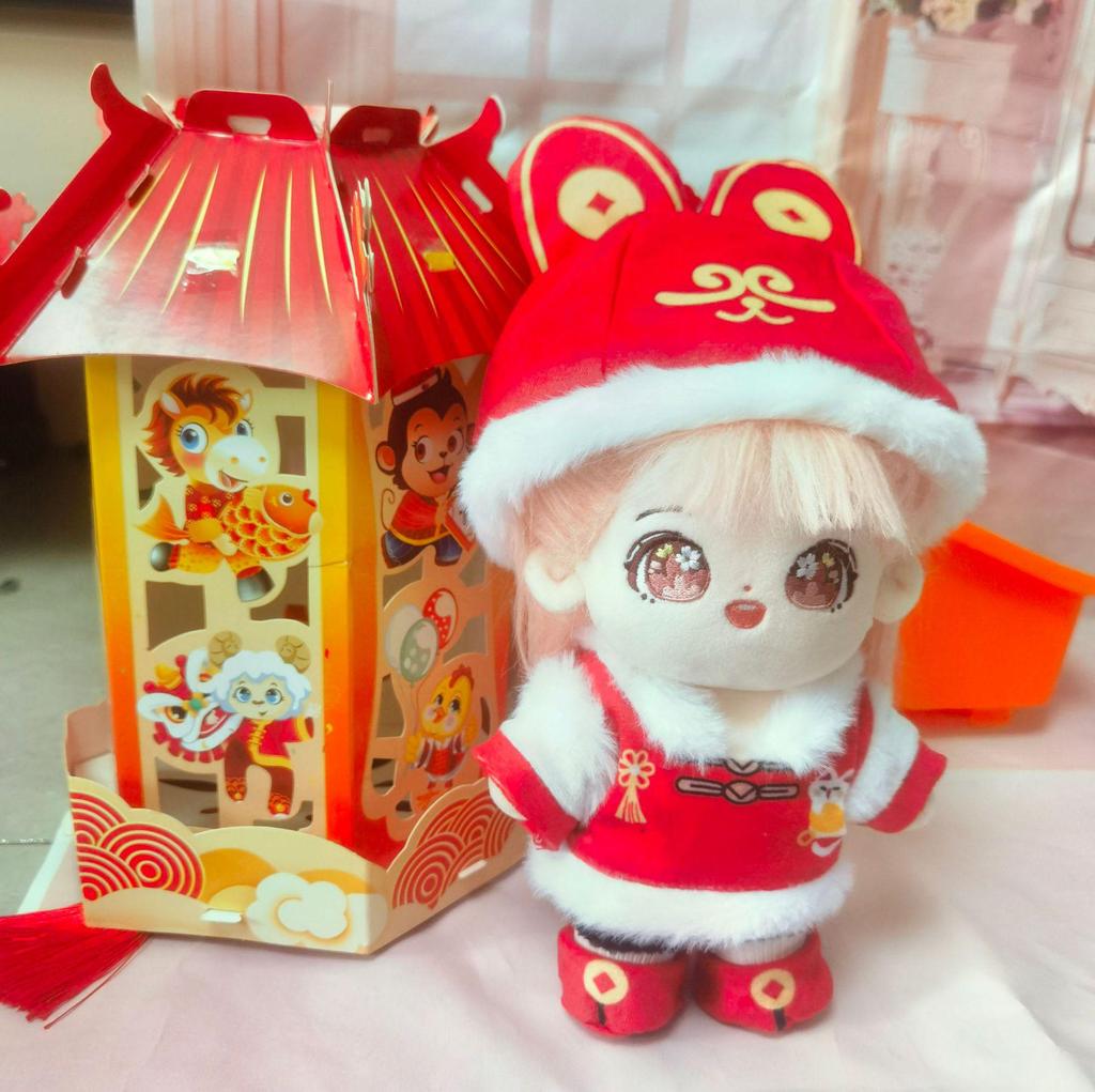 20CM Cotton Doll New Year Outfit Plush Toy Replacement - Kids' Birthday Gift