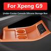 Para Xpeng G9 Xiaopeng G9 2025 2026 Caixa de Armazenamento Inferior de Silicone do Controle Central Organizador da Console Central Acessórios Antiderrapantes