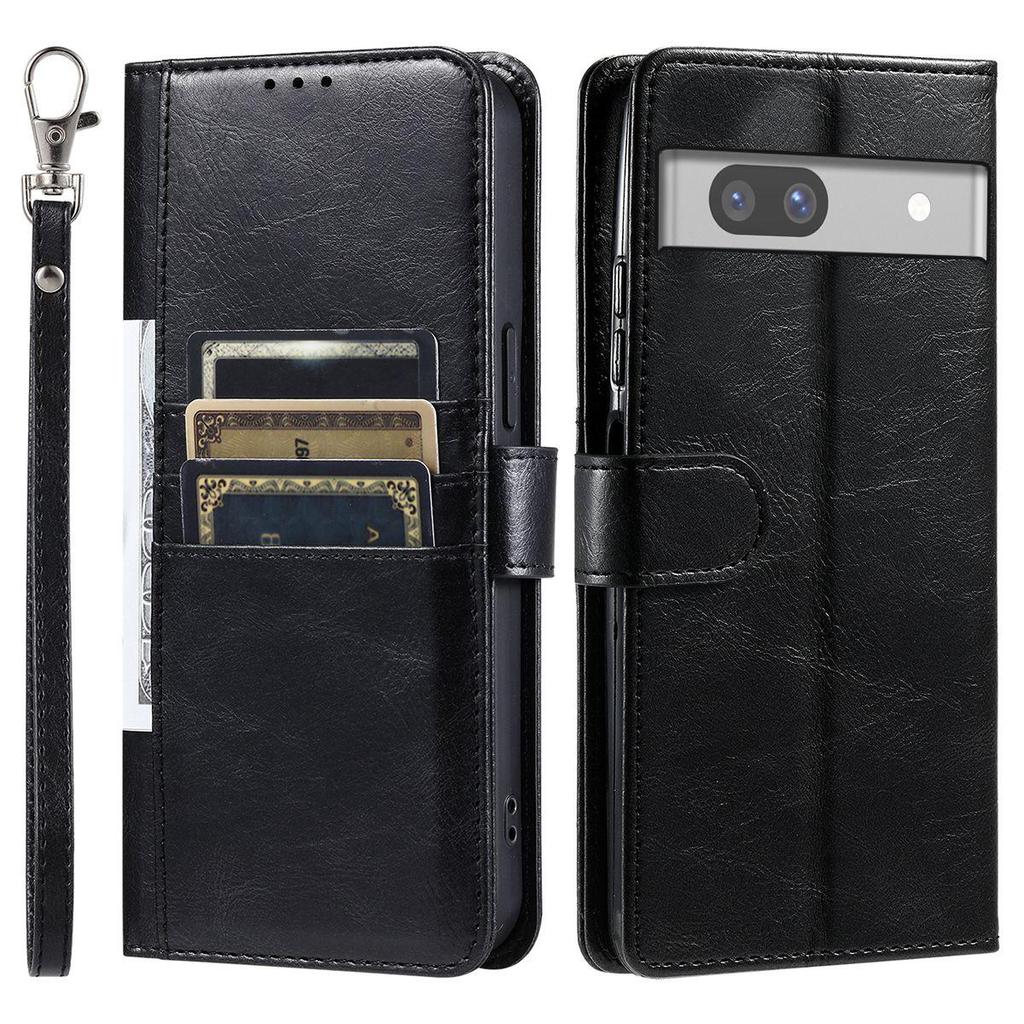 Cover for Google Pixel 7a Retro PU Leather Flip Wallet Phone Case Multi Card Slots