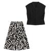Fashion summer short-sleeved shirt set New V-neck shirt printed wide-leg pants two-piece set