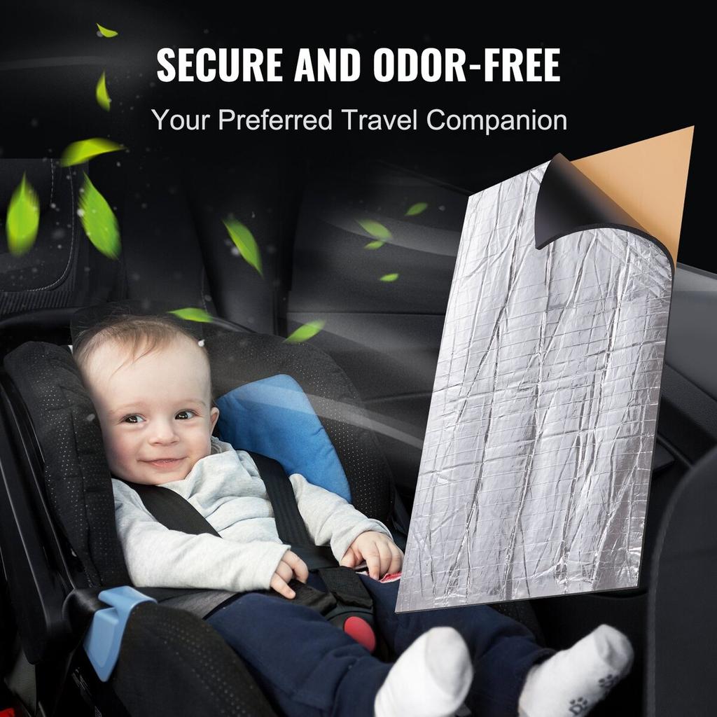Car Sound Deadening Mat, 200 mil 3.3sq.m Automotive Sound Deadener, High Density Foam Sound Deadener Material & Heat Barrier, Double Layer Waterproof