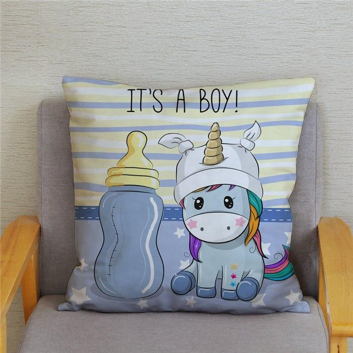 45*45 Square Pillowcase Home Decor Pillowcase Cushion Cover Cute Cartoon Unicorn Print Pillowcase
