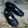 Leather Niche Classic Elastic One-word Strap Mary Jane Single Shoes Women's Spring and Autumn New Versatile Flat Ballet Shoes