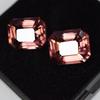 Padparadscha Sapphire Natural 16.80 Ct Emerald Cut Pair Certified Gemstone