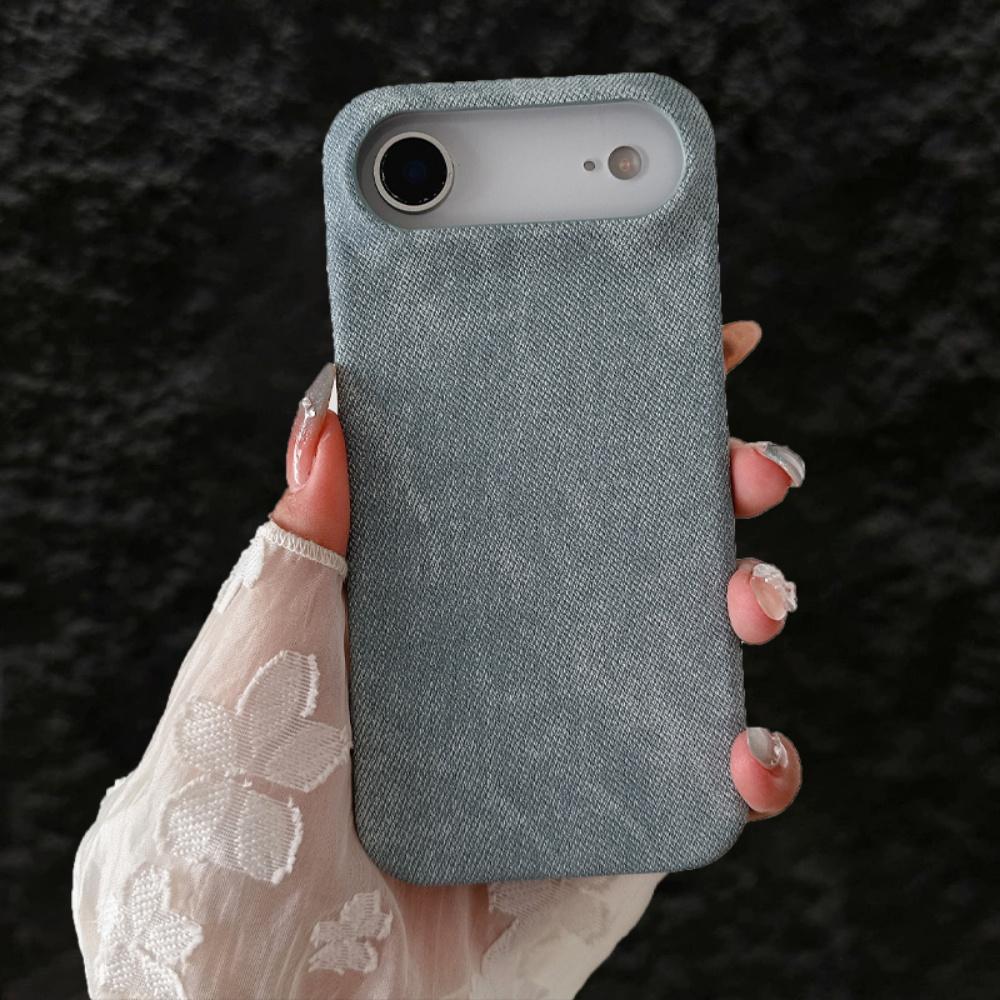 

Vintage Denim Fabric Armor Case for iPhone 17 Air 16 15 14 13 12 Pro Max 11 Plus 16E 17Pro 16Pro Cooling Frameless Phone Cover iPhone 15 Pro