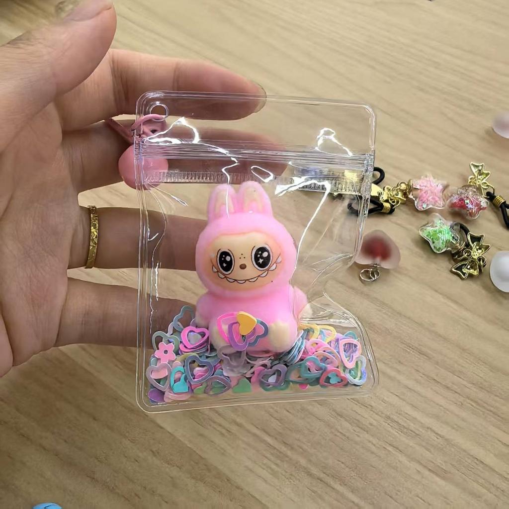 1 Labubu Bunny Keychain, Small Figurine, Bag Decoration, Creative Pocket Pendant
