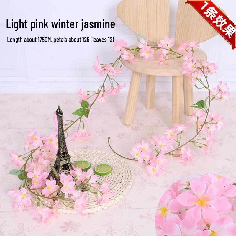 Artificial Cherry Blossom Vine: Indoor Ceiling Wedding Decoration, Rattan Pipe Cover
