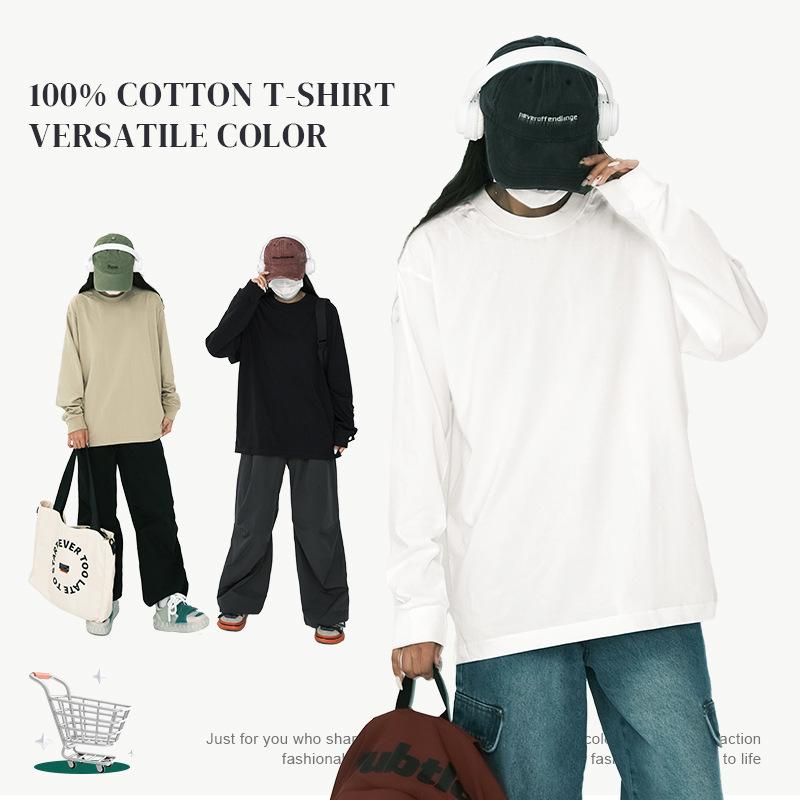 

Women s Pure Cotton Loose White Long Sleeve T-Shirt (2024 Autumn/Winter) L (145-170 kg)