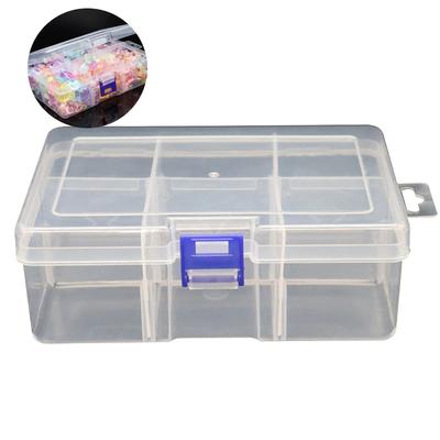 1PC Transparent Plastic 6-Grid Plastic Box Removable Storage Box For Tools Jewelry And Fishing Gear Desktop Storage Box