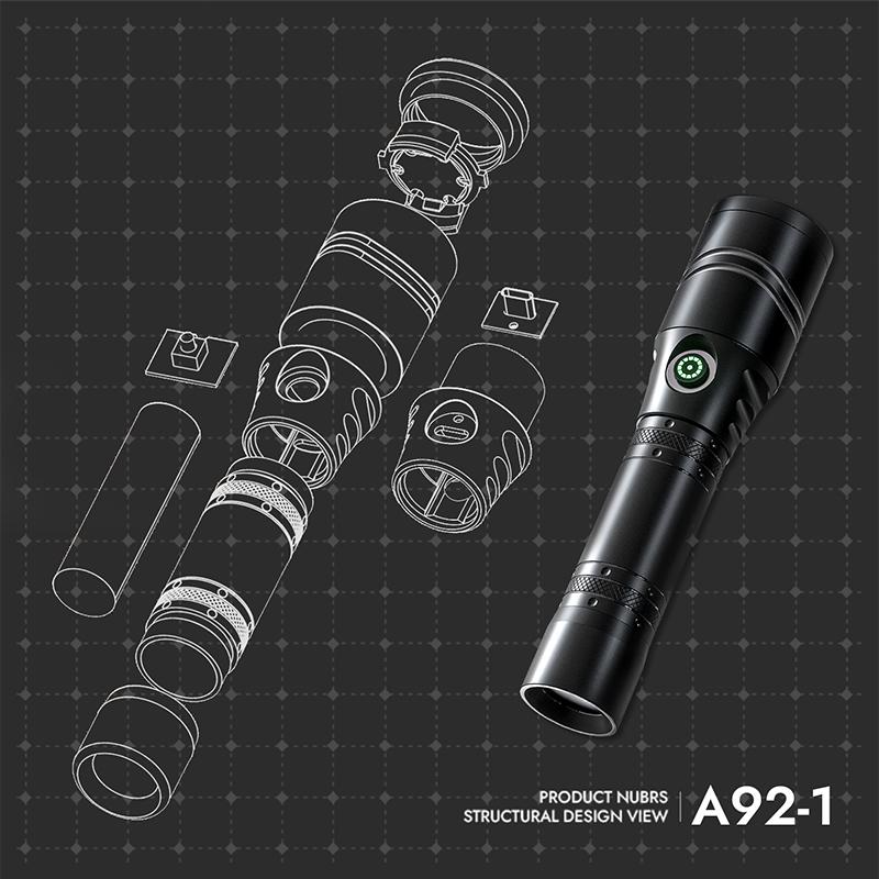 Lanterna Profesională Laser Aliaj Aluminiu Reîncărcabilă Proiector 1200mAh Baterie Fascicul Super Luminos Scufundări Vânătoare Patrulare