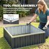 Raised Garden Bed in Steel, Open Bottom and Tool-Free Assembly, 90x90x30cm