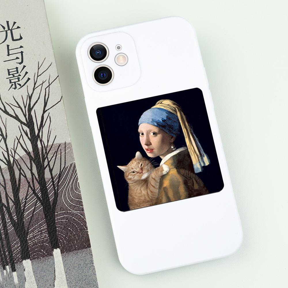 Famous Painting Cat Phone Case For iPhone 16 15 14 13 12 11 Pro Max Mini X XS SE 7 8 Plus 16E Shockproof Non-Slip Cover Fundas