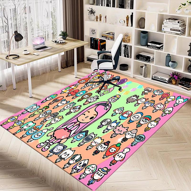 Colorful Character Collection Carpet For Playroom Bedroom Living Room Sofa Home Decorkids Game Area Rug Nonslip Floor Mat