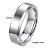 6MM 8MM Double Bevel Three Color Tungsten Steel Smooth Ring Simple Versatile Wedding Band