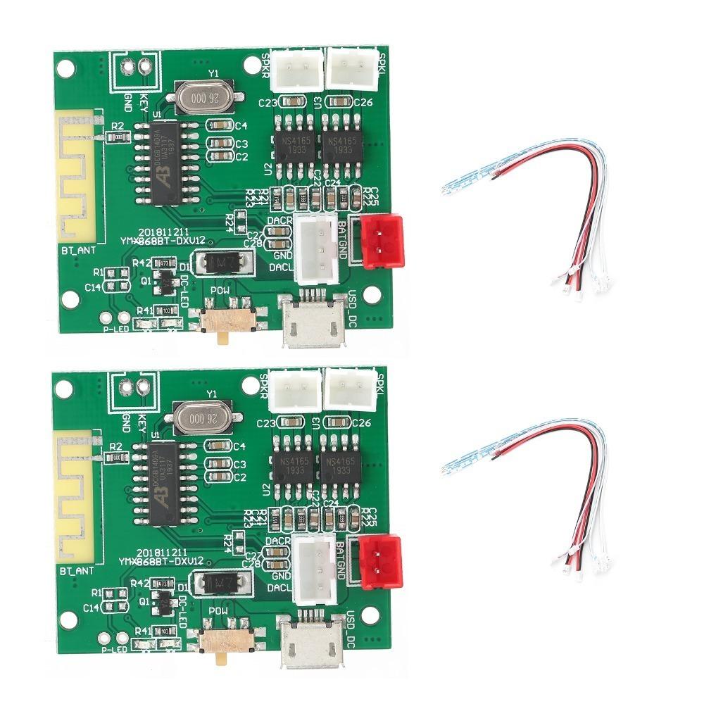 1 Pair 3.7-5V Input Amplifier Board Bluetooth 5.0 Stereo Sound Amplifier  for Music System