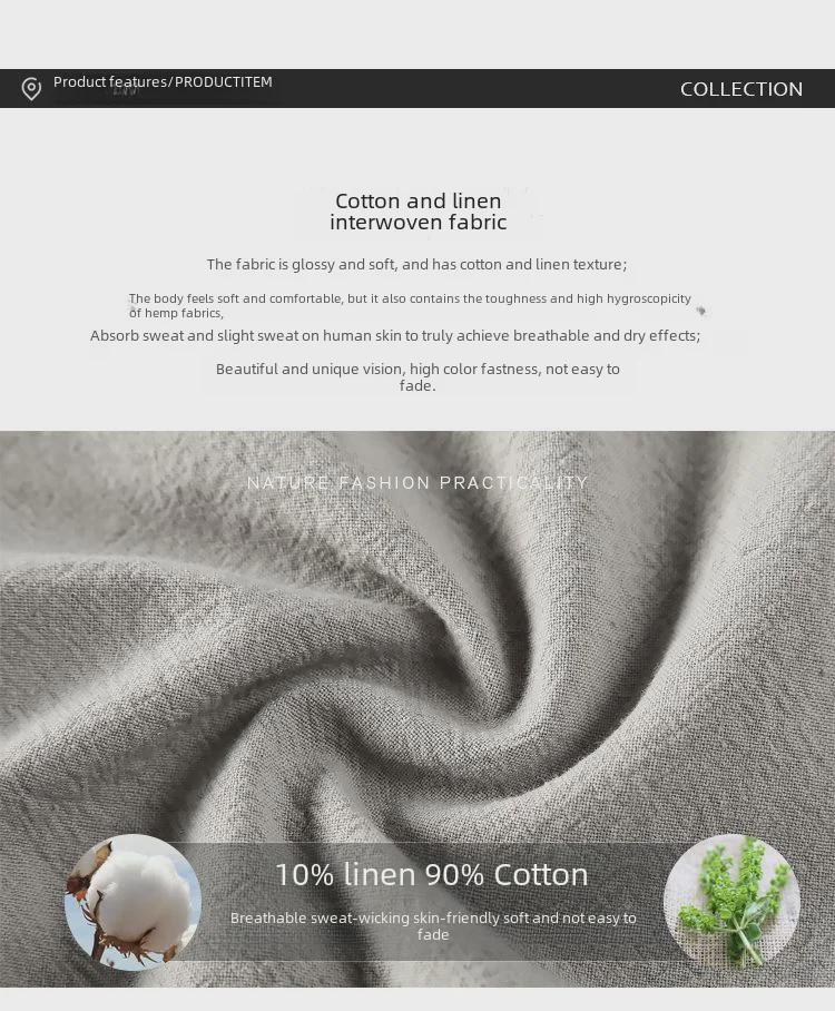 Men's Loose Cotton & Linen Casual Summer Straight Pants, Nine-Point Thin Style
