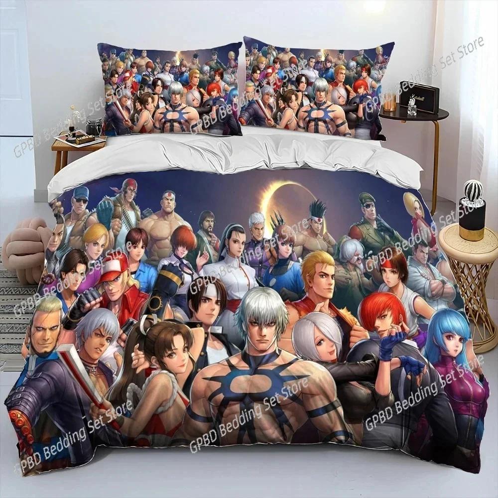 

Comforter King Of Fighters Retro Game Bedding Set 3D Printed Suitable For Bedroom Kids Home Textile Comforter (quilt)-EU Single(135*200cm)3pcs