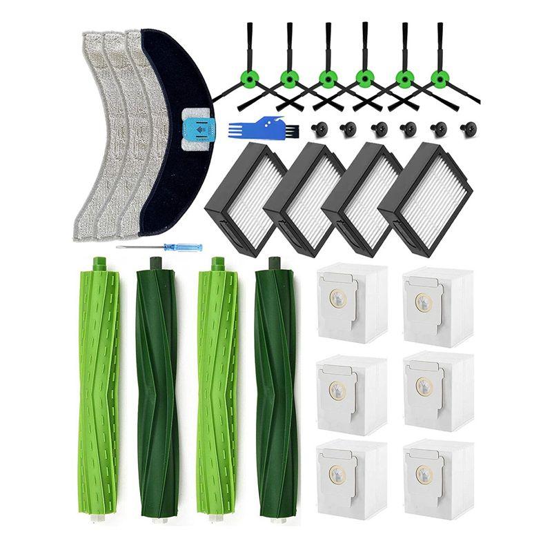 A20F-Replacement Parts For Irobot Roomba Combo J7+/J7 Plus Robot Vacuum Cleaner Rubber Brushes+ Mopping Pads+ HEPA Filters