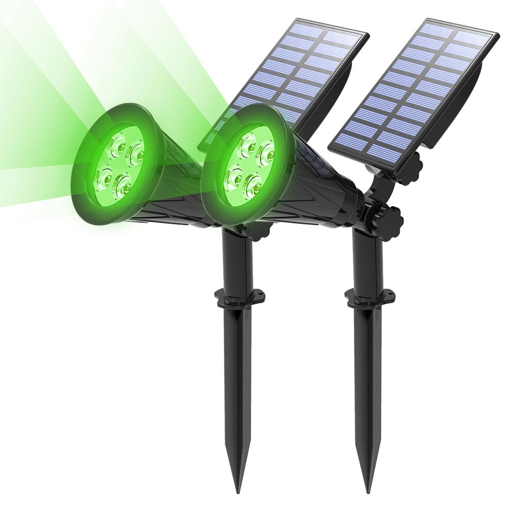T-SUN 1/2/4 Packs Green Led Solar Lights Solar Spotlight Waterproof Solar Wall Light  Solar Garden Light Solar Lamp Outdoot