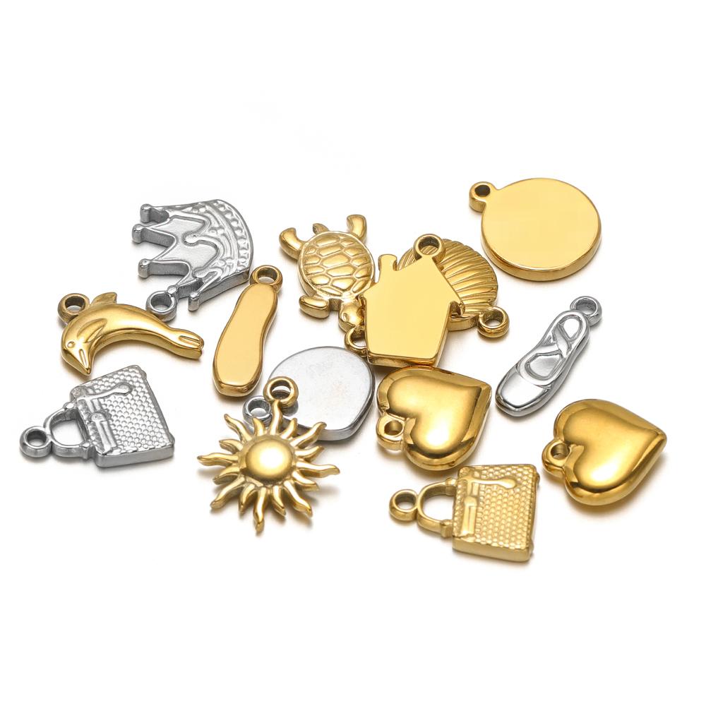 5 Stück Edelstahl Sonnenblume Delfin Haus Seepferdchen Seestern Anhänger DIY Schmuckzubehör Halsketten Armbänder Ohrringe Herstellung