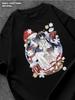 Black T‑shirt Keika Izumi Mens Tshirt Womens Tshirts with Letters Print Short Sleeves T-Shirt Casual Street Tee Shirt Top